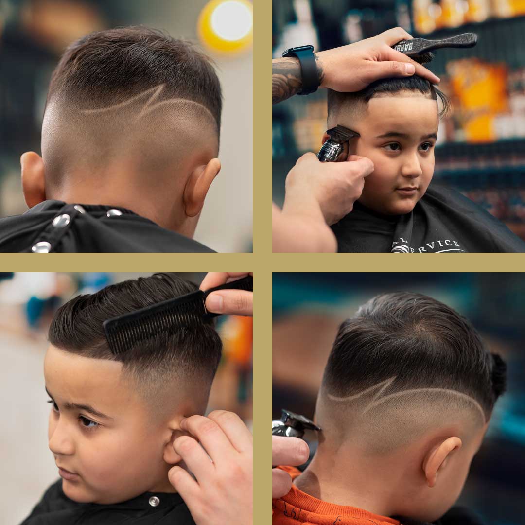 menino com corte americano infantil, topo com volume e laterais curtas