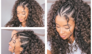 TRANÇA DE LADO PARA CABELOS CACHEADOS