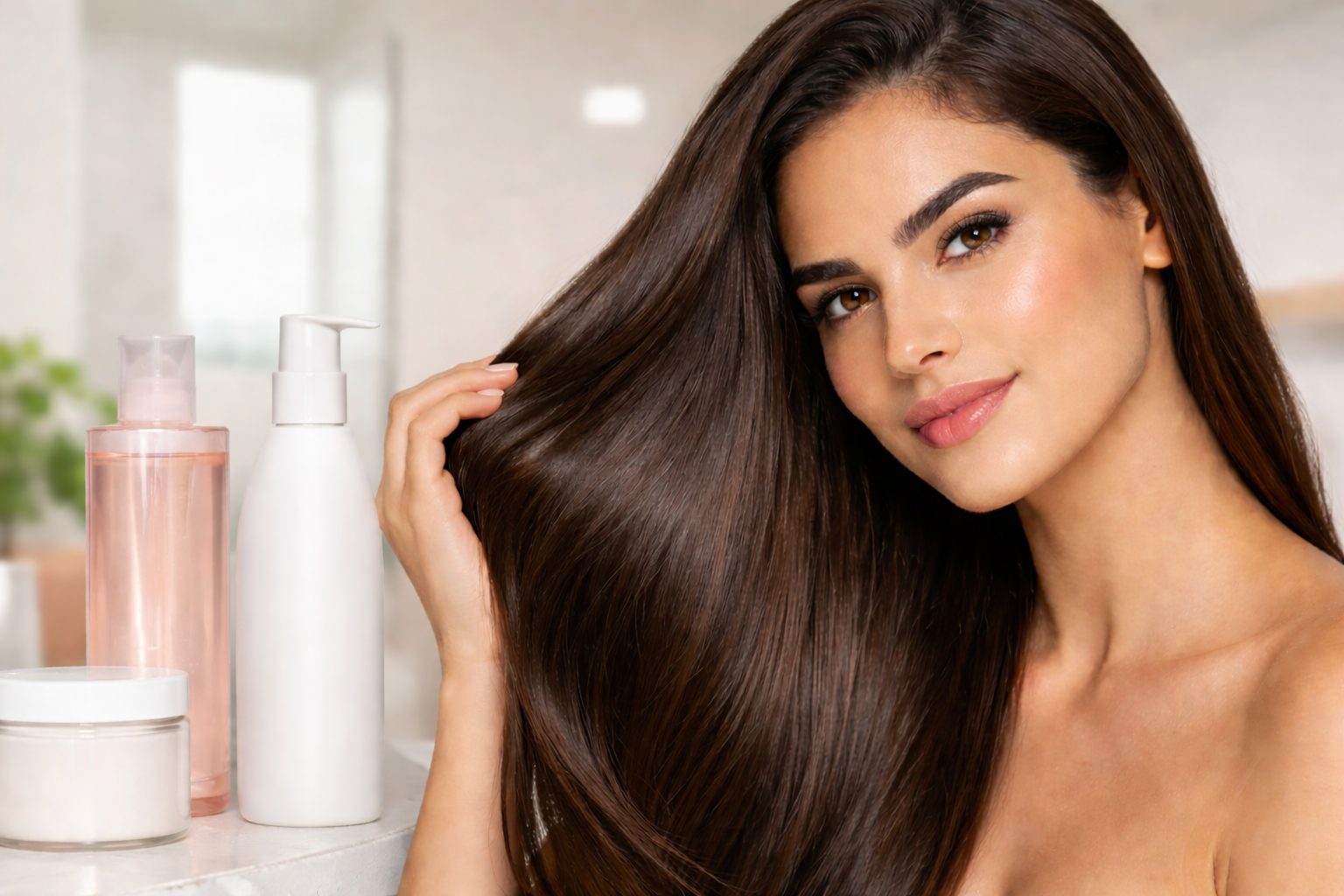Duas mulheres cacheadas no salão, uma com cabelo virgem e outra com progressiva