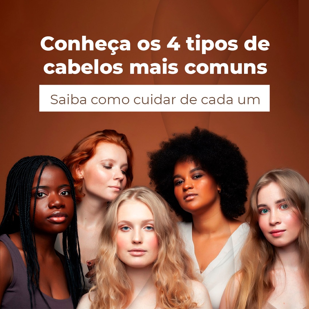 Quatro tipos de cabelo brasileiros: liso, ondulado, cacheado e crespo