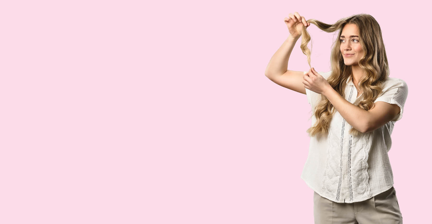 Sequência de aplicação: shampoo, máscara, condicionador e leave-in no cabelo