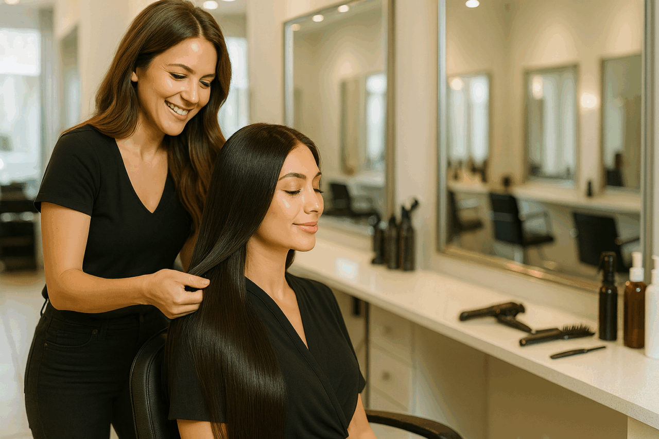 Fios de cabelo antes e depois do botox capilar, mais macios e brilhosos