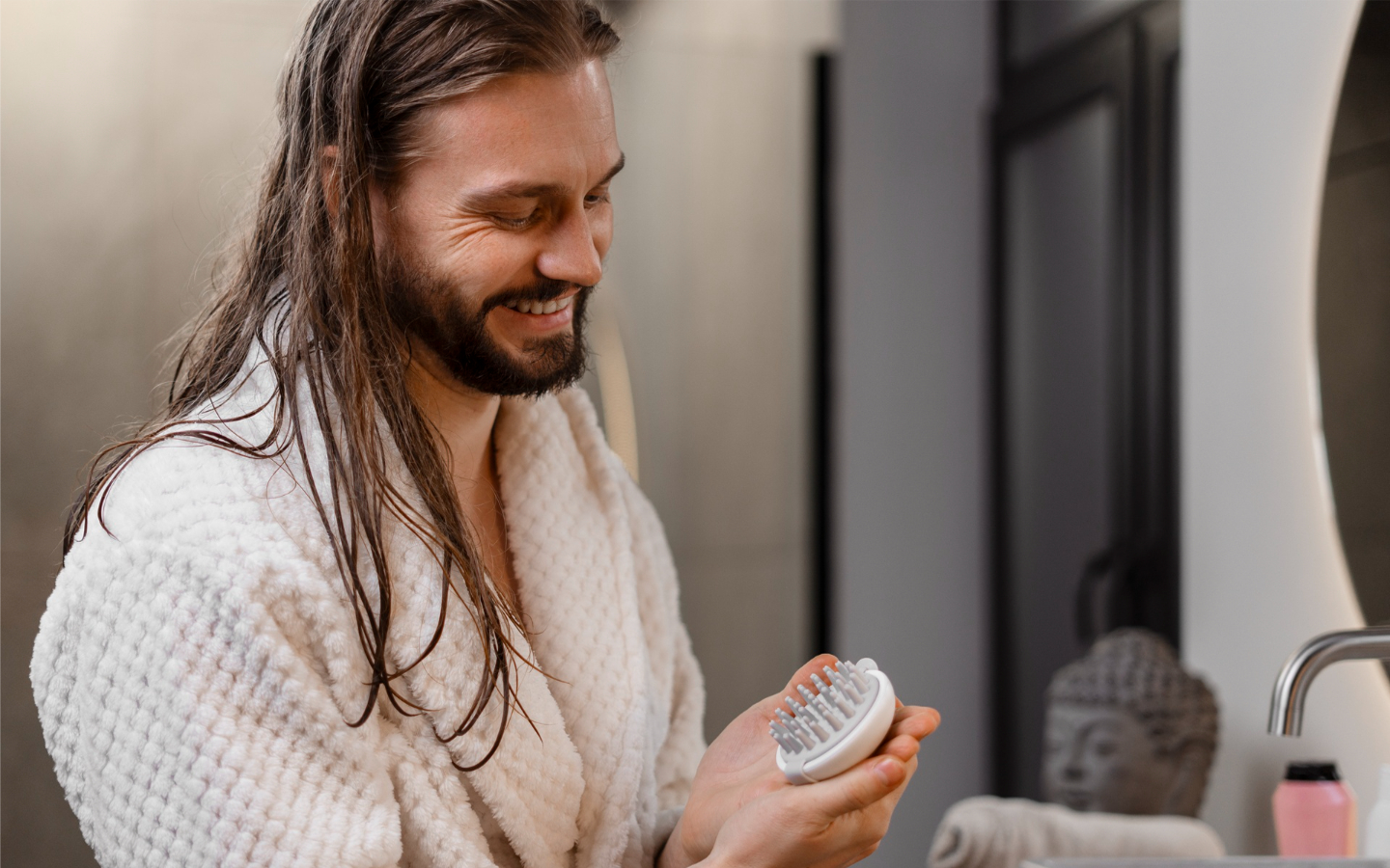 Kit de presente com shampoo, óleo capilar e protetor solar para cabelo masculino