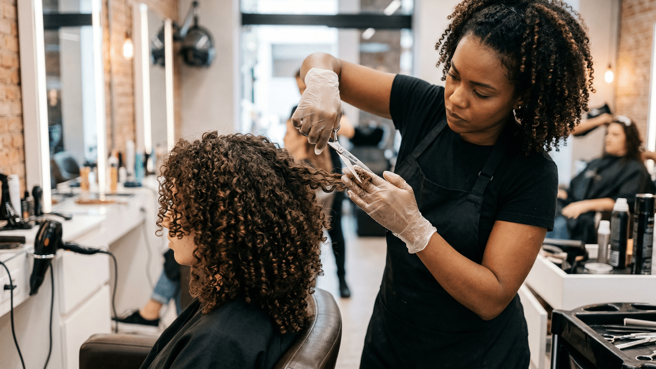 Encolhimento do cabelo ondulado fino: molhado, as pontas batem no ombro; seco, as ondas sobem alguns dedos