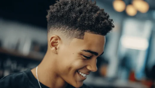 Para Cabelos Ondulados: Fade com Textura Natural